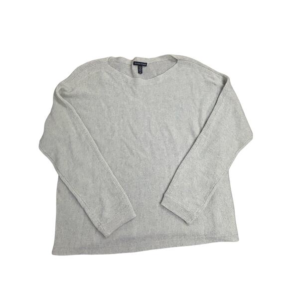 Eileen Fisher Gray Sweater S/P Italian Yarn Classic Minimalist Long Sleeve - Picture 1 of 8